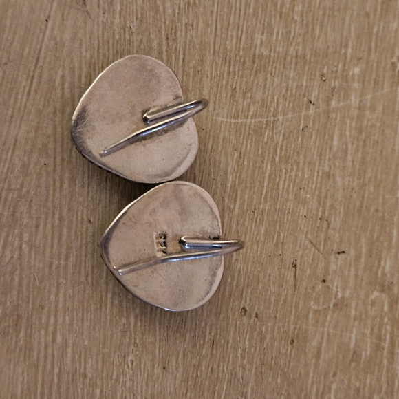 Gold vermeil and sterling Silver heart earrings - Picture 2 of 2